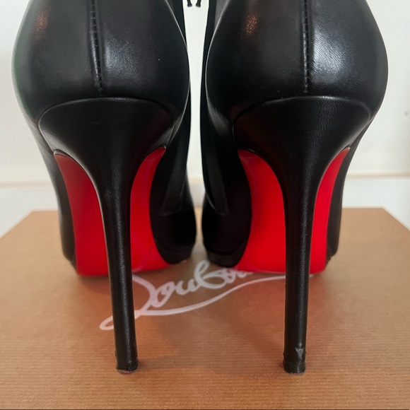 Christian Louboutin Bella Top 120 Ankle Boot Bootie Calf Black Size 38 - Picture 6 of 16